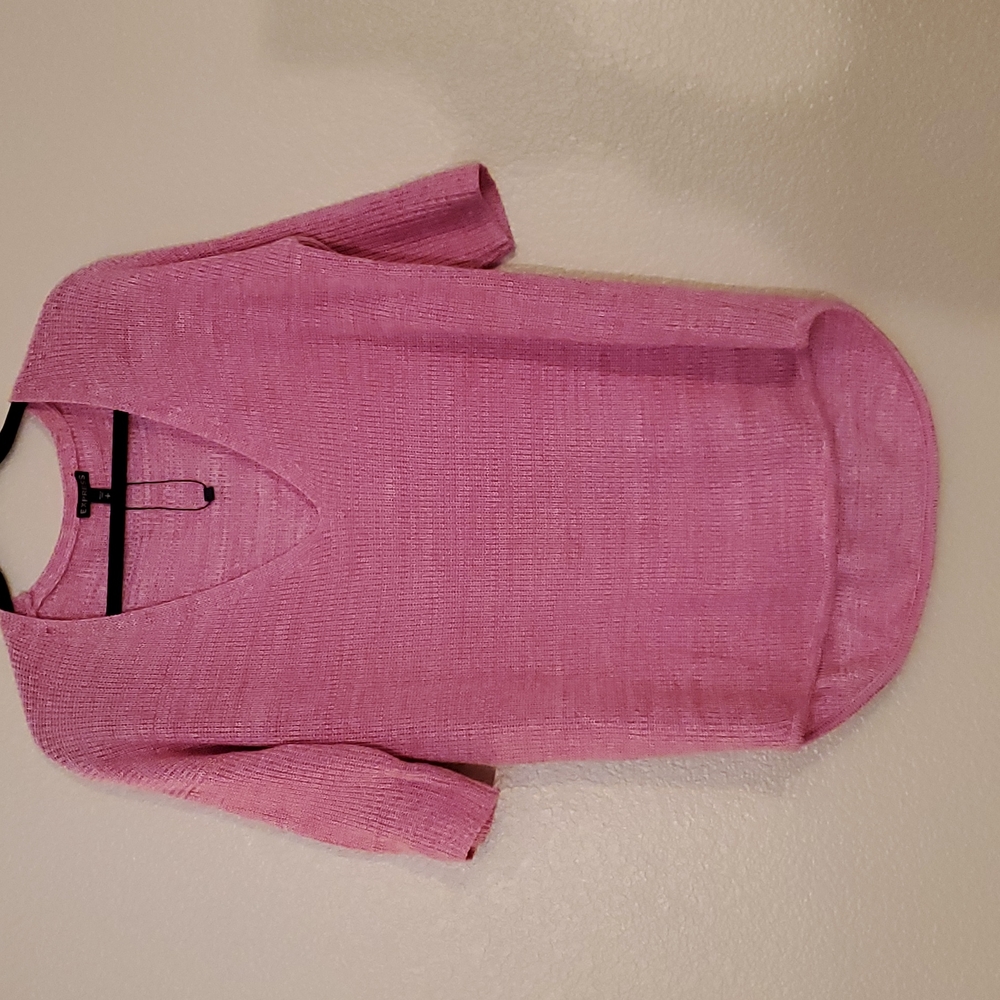 Express | NWOT Small Oversize V-neck Hi-low Pink Sweater, 100% Cotton, stretch